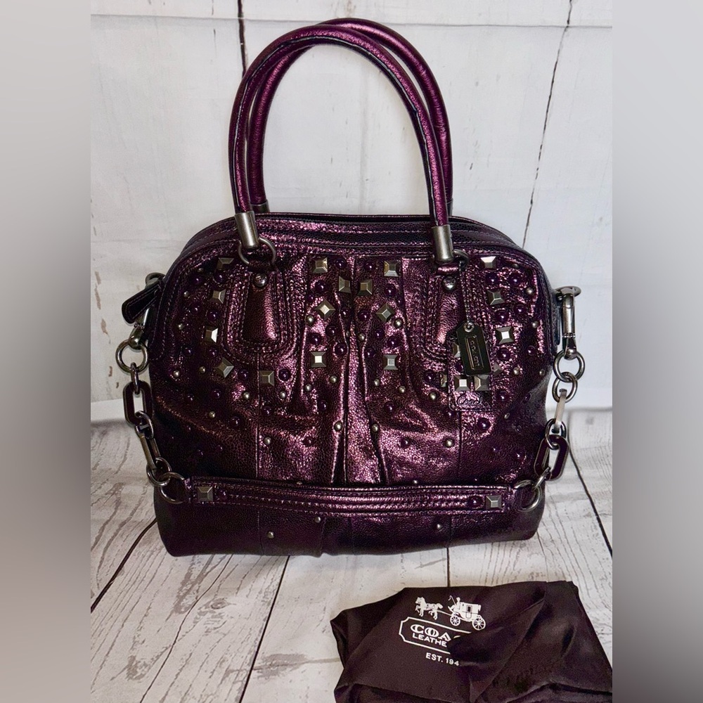 LIMITED EDITION Coach Kristin Metallic Boysenberry Bag 15360